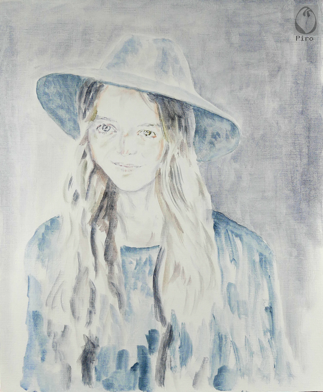 oil on paper - olio su carta di Piro